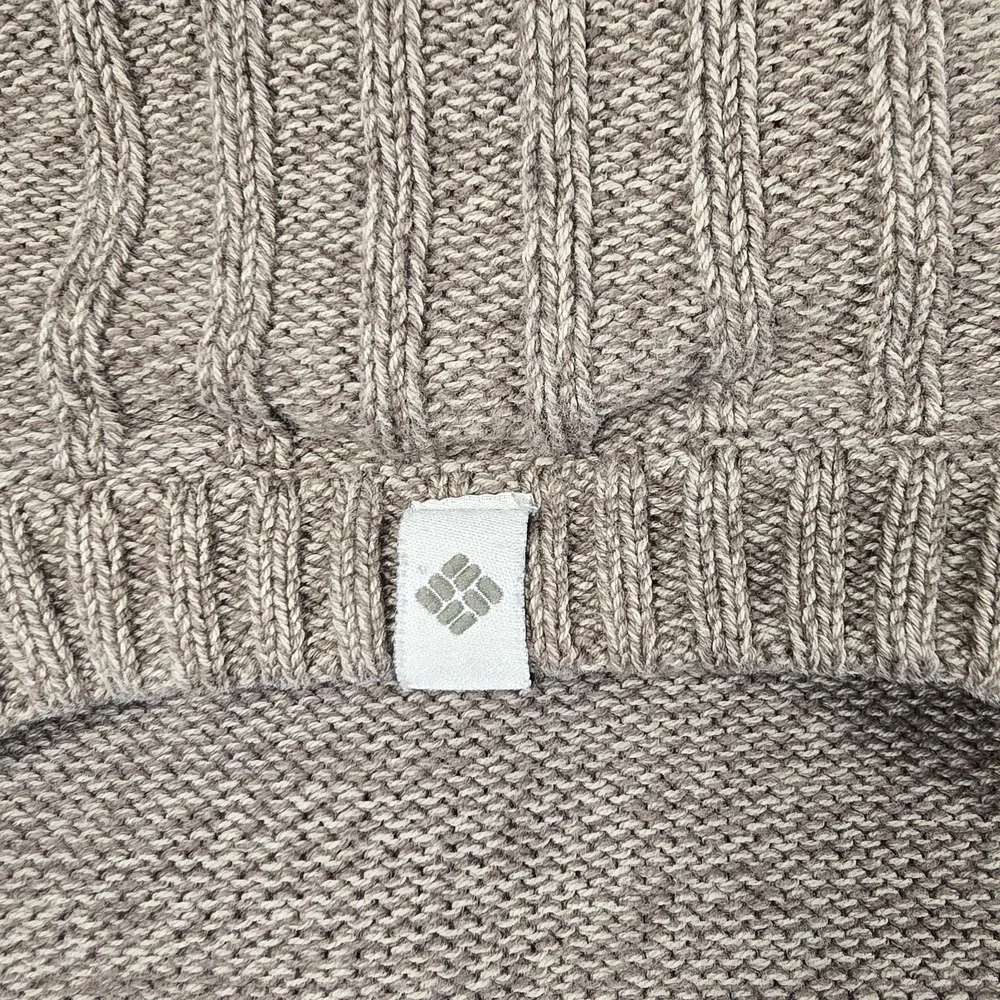 Columbia Sweater Mens Medium Brown Crewneck Ribbed Knit‎ Raglan Outdoor Pullover